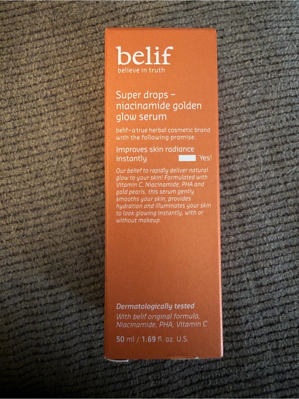 belif Super Drops Niacinamide Golden Glow Serum — Gold